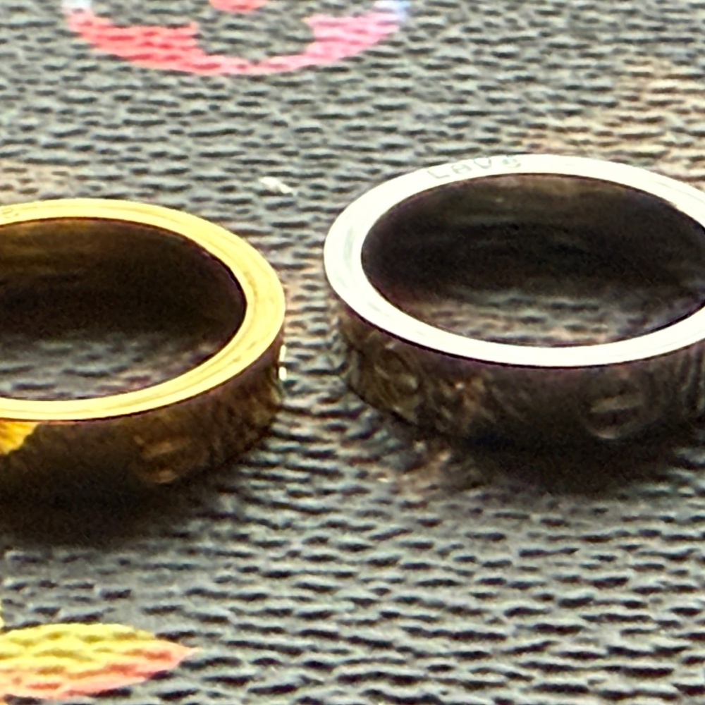 ๐๐ฉถ Gold & Silver Love Rings Size 5 Set - Picture 5 of 7